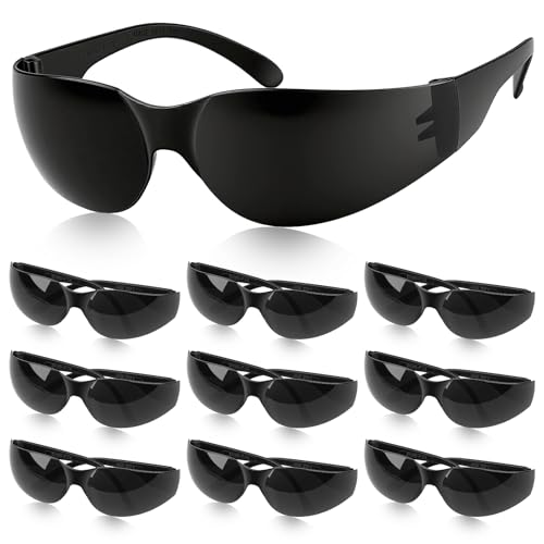 10 Pack Safety Glasses for Men Women, ANSI Z87.1 Certified - color: Black