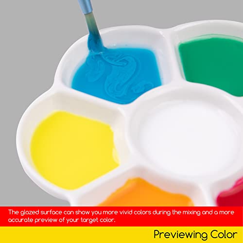 MEEDEN Ceramic Watercolor Paint Palette: 7-Well Color Mixing Tray 4.7"x0.6"