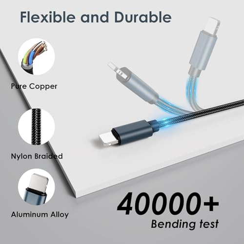 Travel Essentials for Apple Watch Charger,3 in 2 Multi Charging Cable ﻿ - color: Black, size: 1pack-5ft