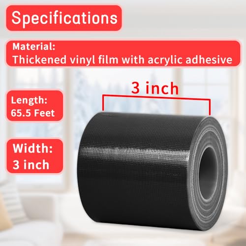 Window Sealing Tape, Window AC Insulation Tape, 3 Inch x 65 FT Black - color: Black, size: 3 Inch x 65 FT