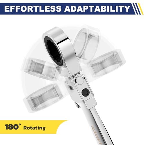 haisstronica 24 in 1 Flex-Head Ratcheting Wrench Set, Metric and SAE - size: Metric&SAE-24 in 1