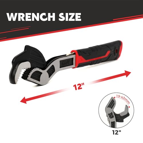 Multifunctional Adjustable Wrench, Automatic Size Adjustment Self-locking Wrench, 19-43mm Spring QuickWrench, Suitable for Pipeline Maintenance, Can Replace RatchetWrench, Pipe Clamp, etc. - size: 1-Piece Set (12 inch)