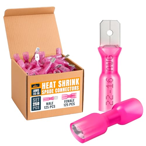 ALBO Heat Shrink Crimp Connectors (Male/Female Red 22-16 AWG) - color: Male/Female Red 22-16 AWG