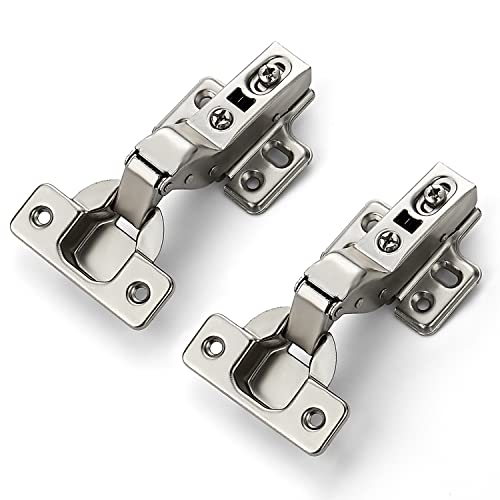 Ravinte European Kitchen Cabinet Hinges, Soft Close, Insert, 10 Pack | 5 Pairs, Satin Nickel, Cabinet Door Hinges, Adjustable Concealed Cabinet Cup Style, Heavy-Duty for Frameless Door - size: Insert