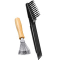 Boao 2 Pack Hair Brush Cleaner,Black,Wood Color,Polished Wooden Handle Rake - color: Black, Wood Color, style: Polished Wooden Handle Rake
