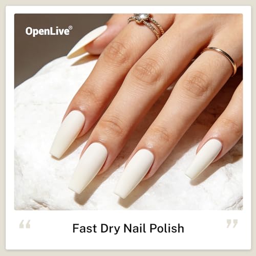OpenLive 16.5ml Beige White Nail Polish Large Volume Quick Dry Nail Polish - color: Beige White