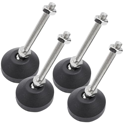 M12 Leveling Feet 880 Lb Capacity, 4.84-Inch Height, 2.28-Inch Base, 4Pcs - color: Black, size: D60xM12xH100mm