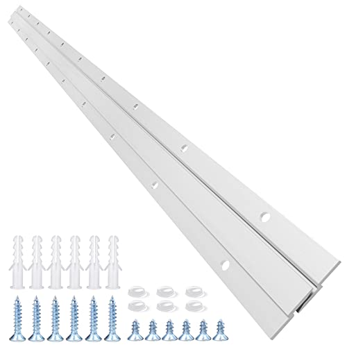 French Cleat Hanger 30 Inch ,2Pairs Aluminum Z Clips for Hanger Supports 120lbs - Interlocking Wall Mounting Bracket Hardware Kit for Hanging Mirrors, Picture, Shelf, Whiteboard, Art, Frames - size: 30 Inch-Standard