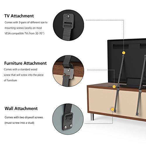 Safety 1st Furniture Strap, 4PK, One Size, Black, 4 Straps - size: 4 Straps