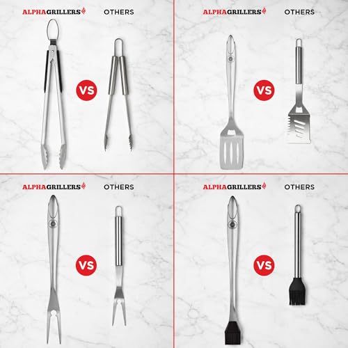 Alpha Grillers Grill Tools Set, BBQ & Grilling Accessories Outdoor Utensils