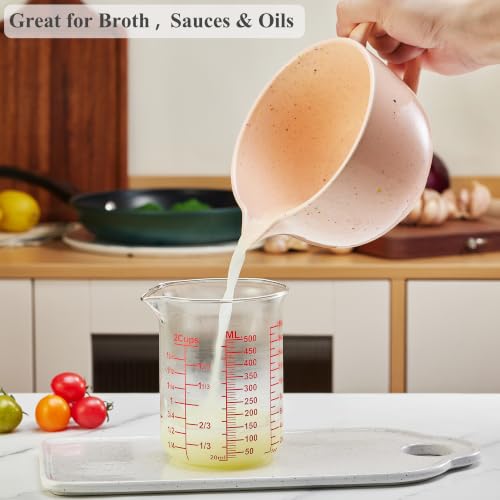 Ackers BORO3.3 Borosilicate Glass Measuring Cup, 500 ml (16 oz, 2 Cup) - size: 2Cup,500ML