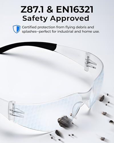 toolant Bulk Safety Glasses with ANSI Z87.1 / UV 400 Standard, Clear and Smoke Grey - color: Clear