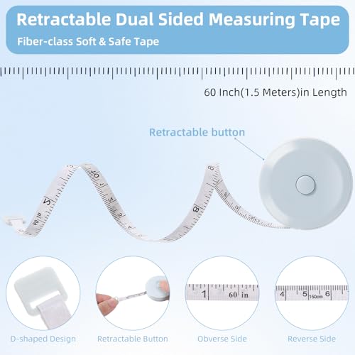 30 Pcs Tape Measure, Measuring Tape for Body 60 Inch, Retractable Tape Measure Fabric Measuring Tape, Retractable Fabric Small Tape Measure for Sewing Tailor Medical Craft Cloth