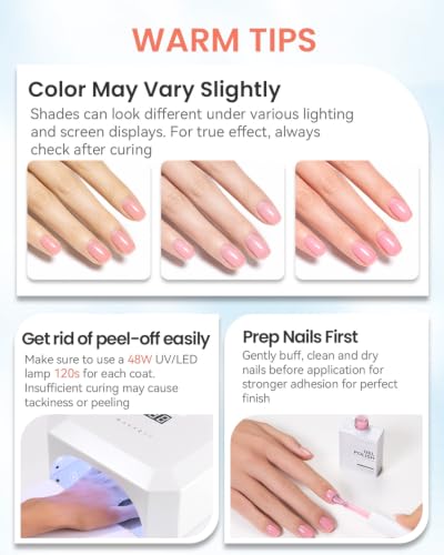 Makartt Pastel Gel Nail Polish Set 15ML: 6 Translucent Colors - color: Cool Girl Mocktail