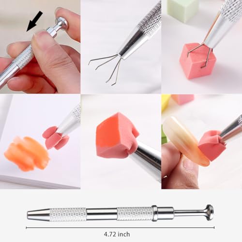 Fcozpjk 100PCS Soft Ombre Nail Sponge With Grabber Pen Polish Palette Paper - color: Colorful Sponges
