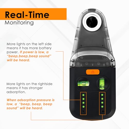 Laser Leveler Tool 4-in-1 Wall Laser Level with Line Laser, Drill Dust Collector, Electronic Vacuum Suction Cup and Wall Bracket, Rechargeable Laser Level Tool for Picture Hanging, Home Renovations