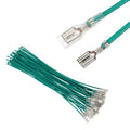 MECCANIXITY 30Pcs 4.8mm Female Spade Crimp Terminal with 20cm Wires - color: Green, size: 4.8mm, 20cm L