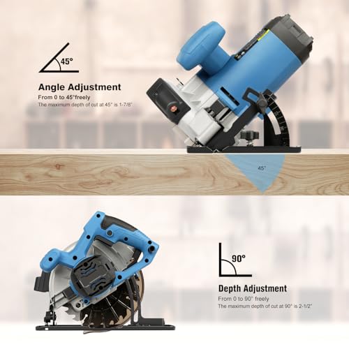 11A Corded Circular Saw 6000RPM with Laser Guide, 2x 7-1/4" Blade - style: Corded 11A