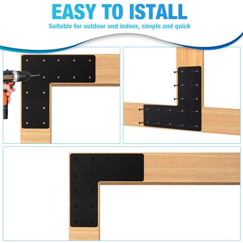 L Post Bracket 4PCS,13.2"x13.2" L Mending Plate for Repair Framing - style: L Shape(13.2X13.2X5)