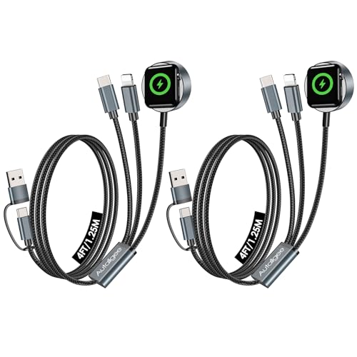 2Pack Travel Essentials for Apple Watch Charger,3 in 2 Charging Cable ﻿ - color: Black, size: 2pack-4ft