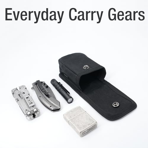 Tintirs 2 Pack EDC Belt Pouches for Men Women, Compact Holster Pouches Waist Bags with Belt Loop for Fishing, Hiking, Camping, Durable Snap Closure, Premium Waxed Canvas