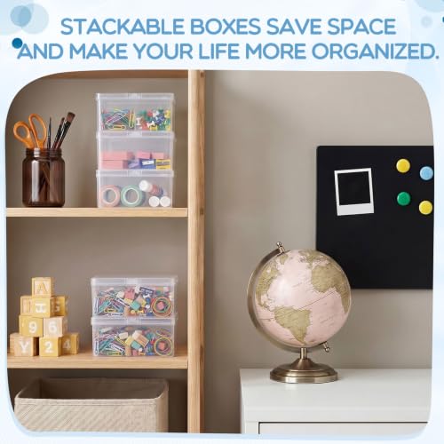 Jetec 6 Pieces Small Clear Plastic Storage Box, 4.3 x 3 x 2.2 Inch - size: 4.3 x 3 x 2.2 Inch