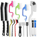14 Pcs Crevice Cleaning Brush Set – Hard Bristle Cleaning Tools for Grout, Tile Floors, Gaps & Narrow Spaces – Multi-Purpose Grout Scrub Brush for Cleaning Bathroom, Shower, Window Tracks, Kitchen - color: White, Black, Red, Yellow, Pink & Green