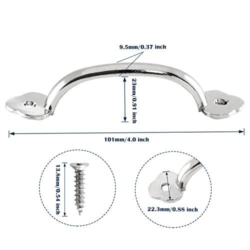 Piutouyar 12 Pcs Barn Door Handles, 3.2 in Hole Center Gate Handle, Silver - color: Silver, size: 4 Inch