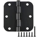 TDCHINGES Rounded Matte Black Door Hinges 3.5 Inch 5/8" Radius Flat 30 Pack - color: Matte Black-Rounded, size: 30 Pack
