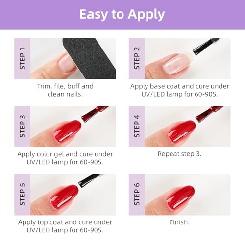 JODSONE 60 Pcs Gel Nail Polish Kit with U V Light Nail Drill 55 Colors | Base Top Matte Coat Professional Gel Manicure Kits Soak Off Manicure Salon DIY at Home Gifts for Women - color: B33