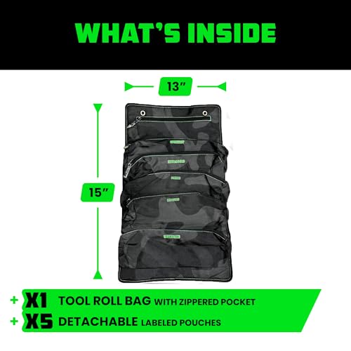 Rhino USA Tool Bag Roll - Heavy Duty Canvas Organizer for Tools - color: Camo