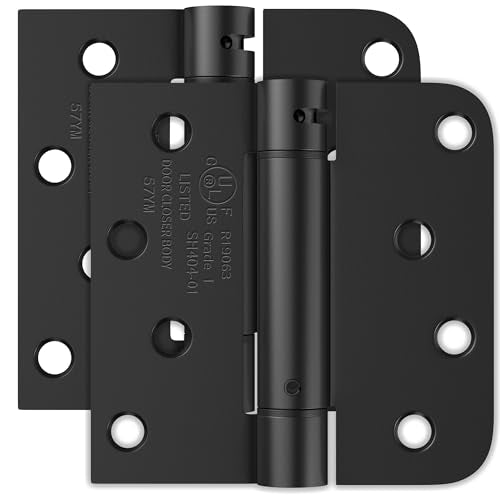 4 Inch Self Closing Door Hinges, Spring Hinges Self Closing Matte Black - color: Matte Black, Square & 5/8" Radius, size: 4" 2 Pack