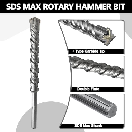 11/16 x 31 SDS Max Rotary Hammer Drill Bit, 18 x 800mm Masonry Drill Bit | Carbide Tip Concrete Drill Bit for Masonry, Brick, Stone, Concrete - size: 18mm ( 11/16 in ) Diameter, style: Length :800mm / 31 inch
