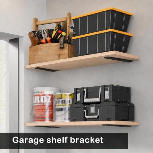 4 Pack Black Floating Shelf Brackets 10 Inch Heavy Duty Wall Shelf Support - size: 4 Pack