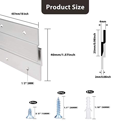 French Cleat Picture Hanger, Aluminum Z Hanger Interlocking Wall Mounting Bracket Hardware Kit Z Clips for Hanging Wall Painting, Mirrors, Panels, Artwork, Cabinet, Whiteboard (18 inch-1 Pair) - size: 18inch-1Pair, style: Standard thick