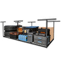 FLEXIMOUNTS 4x8 Overhead Garage Ceiling Storage Rack Adjustable, Hammertone - color: Hammertone, size: 4x8 ft