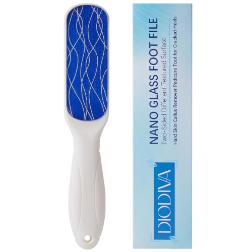Nano Glass Foot File, Double-Sided Foot Callus Remover for Cracked Heels - color: White