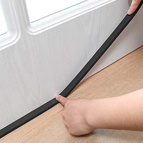 Jucoan 49 Feet Weather Stripping Foam Insulation Tape, 1 Inch Wide x 1/2 Inch Thick Self Adhesive Foam Seal Tape, High Density Door Seal Strip Window - size: 1 In x 1/2 In x 49 Ft