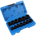 13PCS Bolt Extractor Kit, Stripped/Lug Nut Removal, 3/8" Drive,SAE & Metric - color: 13pcs