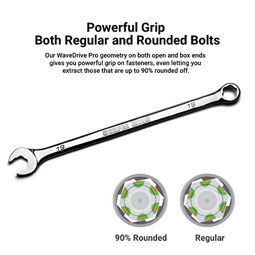 Capri Tools 9/16 in. WaveDrive Pro Combination Wrench for Regular and Rounded Bolts - size: 9/16"