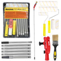 Paint Roller Set 11Pack, 1.9m Paint Roller Extension Pole 4 with Paint Brush, Professional Paint Rollers and Trays Sets with Scraper and Stirrer for Painting Walls (11 Pack) - color: 11 Pack