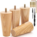 Airy Abode Premium Ash Wood Furniture Legs (Full Install Kit) - Pick Your Size and Color - color: Ash, size: 4 Inches