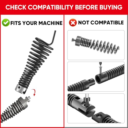 3-Piece Drain Auger Attachment Set 1-3/16" (30MM) for 4"-8" Pipe Cleaning – Includes Spiral Cutter, Grease Cutter, and Pin Key, Compatible with 1-1/4”,6/5” and 1-1/2”Cable - style: 30mm
