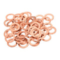 MECCANIXITY 52 Pcs Flat Copper Washers, 13x19x1.5mm Copper Upgraded Flat Metric Sealing Crush Ring Washers for Hydraulic Fittings Screw Bolt Nut Electronic Repair - size: 13x19x1.5mm
