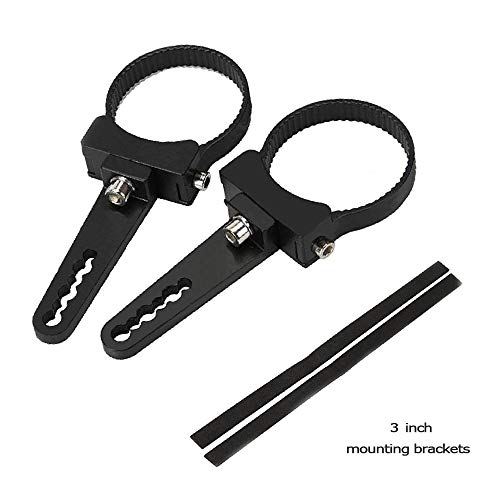 Tube Clamps Mounting Brackets for LED Bar Work Lights Fog Lights - Fit 3" Bull Bar, 2pcs - size: 3"
