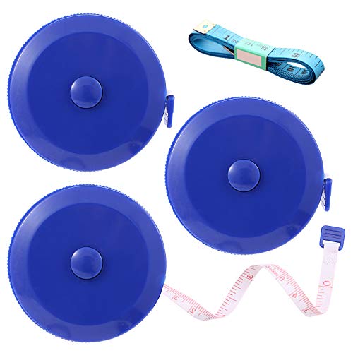 Tape Measures Retractable, Fabric Measuring Tape, 60 Inch Small Sewing Tape Measure for Craft Nursing Medical Travel(3 Pack/Blue) - color: Blue