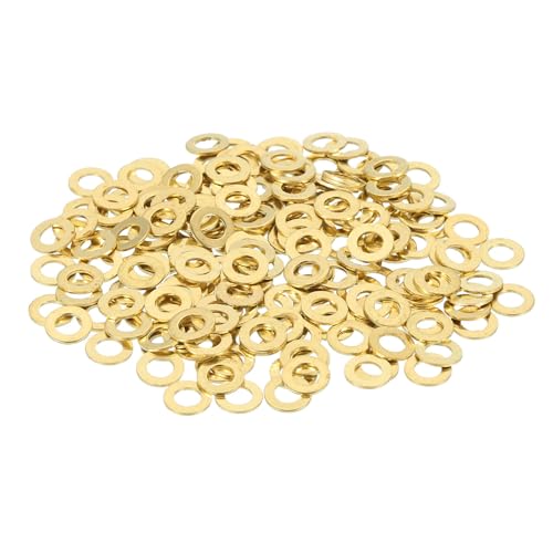 MECCANIXITY 320 Pack Brass Flat Washer, M3 Copper Washers Crush Washer Kit Assortment, 3mm ID, 6mm OD, 0.5mm Thick for Bolts Screws Machinery Repair, Outdoor Construction - size: 1/4" OD x 1/8" ID x 0.5mm
