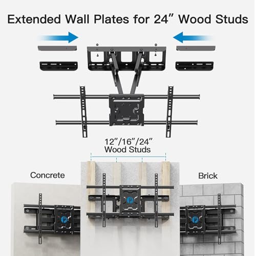 Pipishell Full Motion 24'' Studs TV Wall Mount for 40–84 inch TVs - size: 40-84 Inch, style: TV Mount without LED