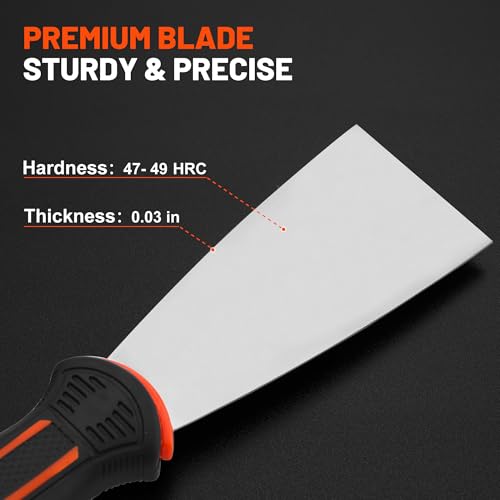 VALUEMAX Putty Knife Set, 6PCS Stainless Steel Paint Scraper Tools, Spackle Knives for Repairing Drywall, Scraping, Removing Wallpaper, Applying Mud, Plaster and Adhesive(1”, 1.5”, 2”, 3”, 4”, 5”) | Repairing Drywall, Scraping, Removing Wallpaper, Applyin