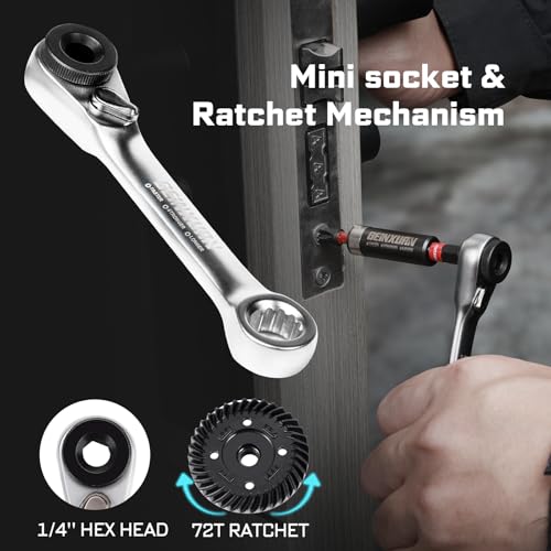 Geinxurn 66Pieces Impact Screwdriver Bits Set, Magnetic S2 Steel Phillips/Slotted/Square/Torx/Hex Insert Power Bits Tips with Impact Bit Holder and Impact Nut Driver and Mini Wrench - size: Mixed-66Pcs